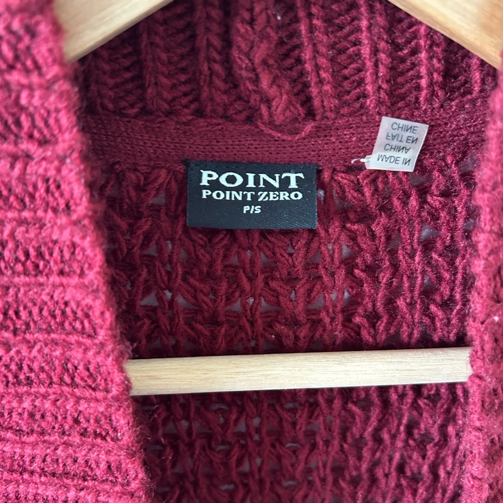 Point Zero Deep Red Knit Cardigan - Picture 2 of 5